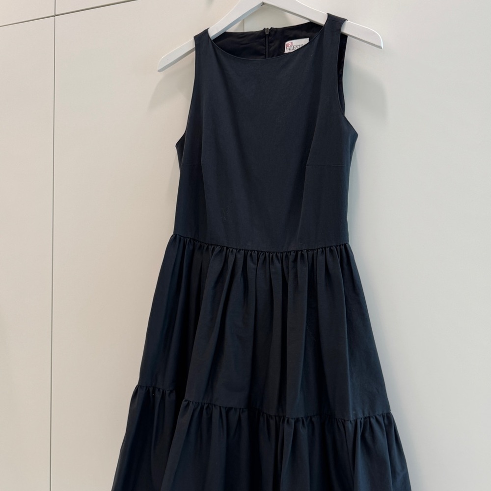 RED Valentino Black Sleeveless Dress with Ruffle - Size 6/8 - Picture 1 of 6